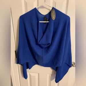 BEAUTIFUL BLUE CASHMERE PONCHO